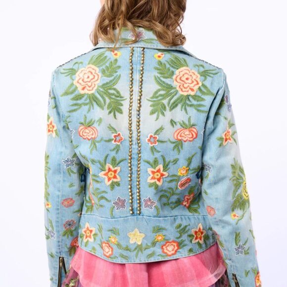 Aratta Lucinda Embroidered Denim Jacket $262 MSRP-current Style - Picture 2 of 5